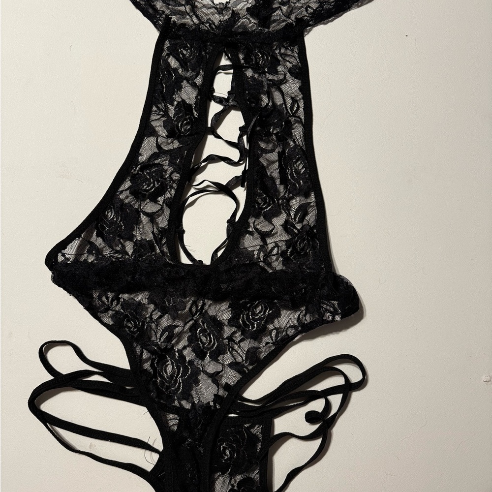 Elegant Black Lace Bodysuit